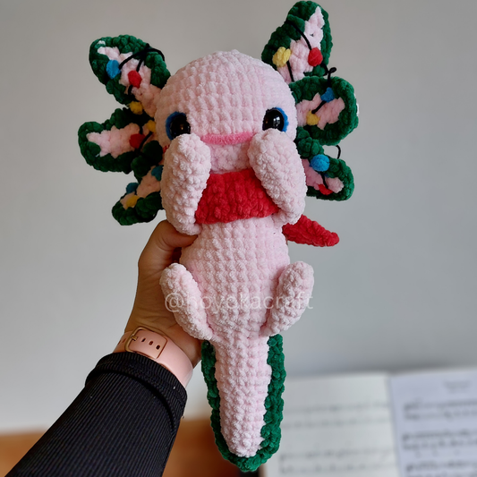 Christmas Axolotl crochet plushie