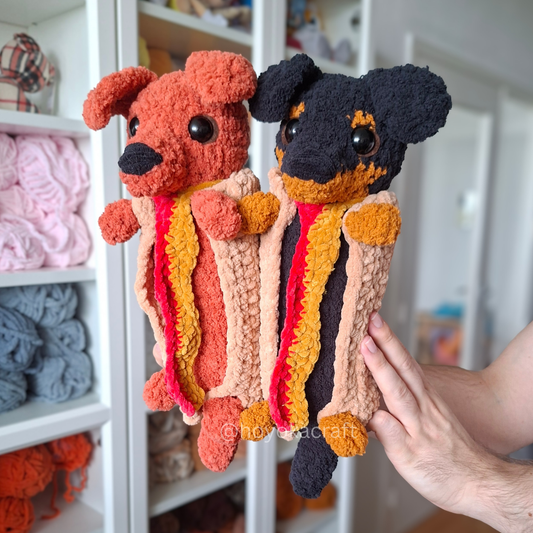 Hot Dog Dachshund Crochet Plush