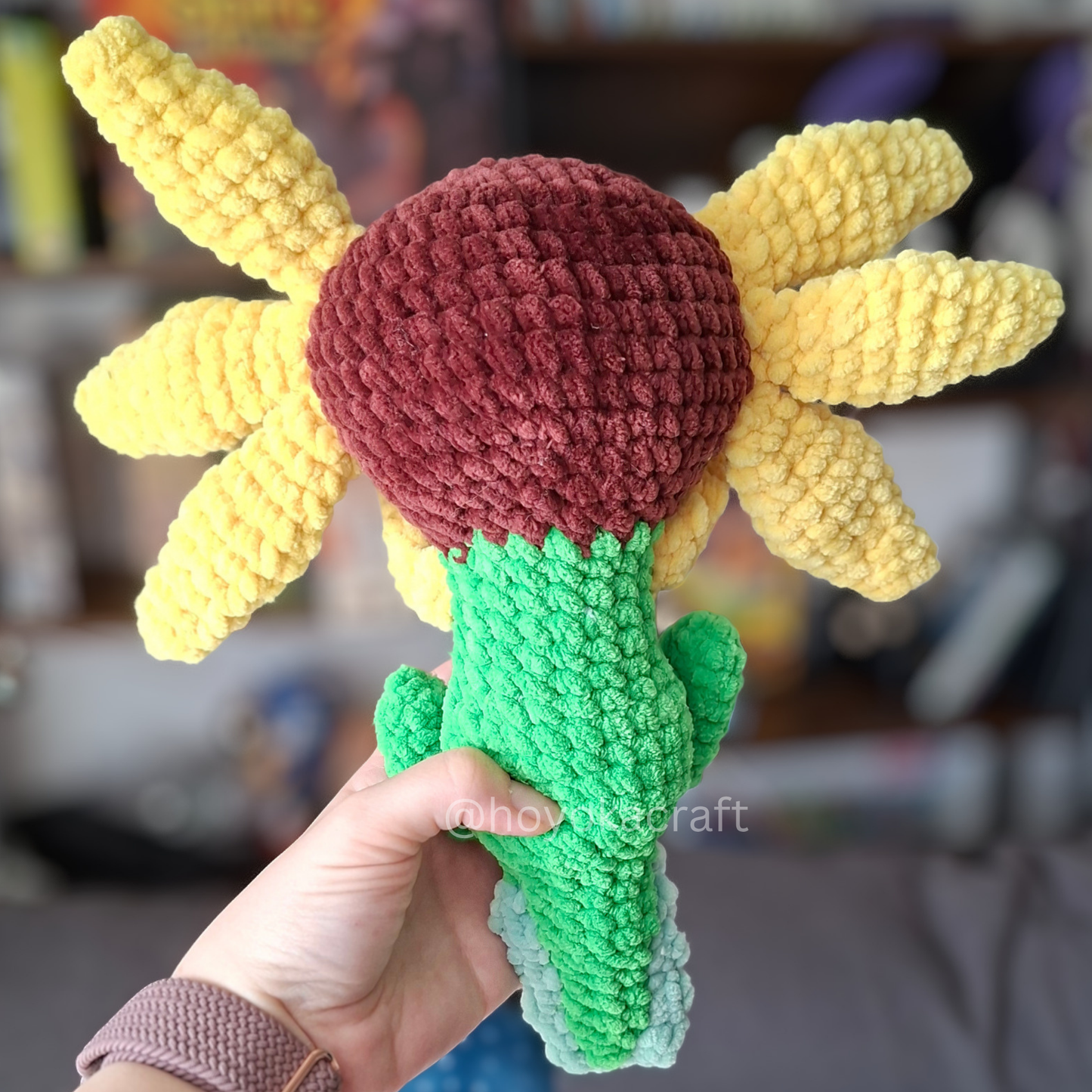 Sunflower Axolotl Crochet Plush
