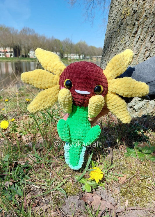 Sunflower Axolotl crochet pattern