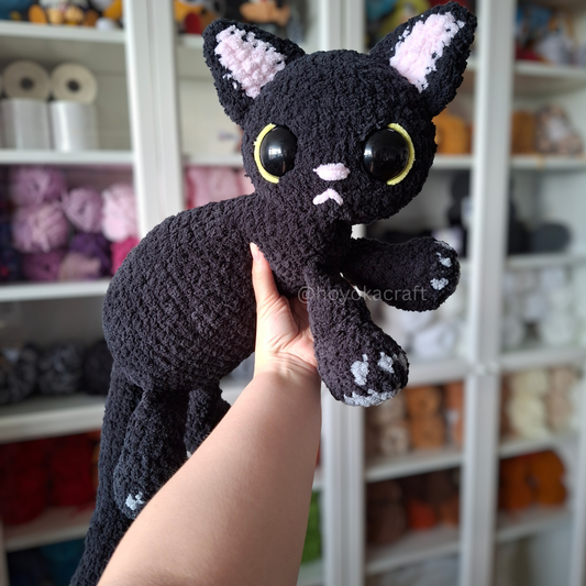 Big Black Kitty Crochet Plush