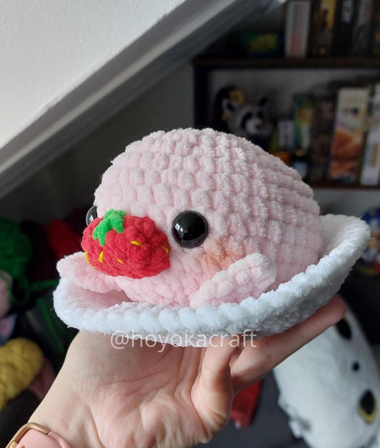 Strawberry Mochi Seal crochet pattern