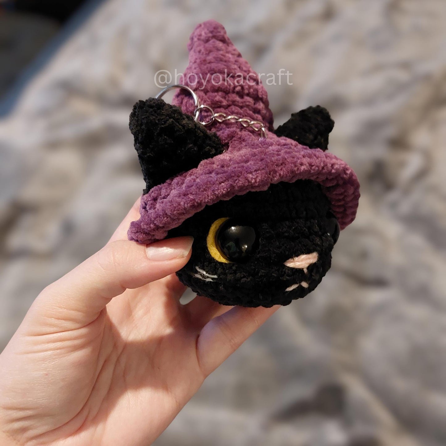 Witchy Cat Crochet Amigurumi Plush Keychain/Bag charm