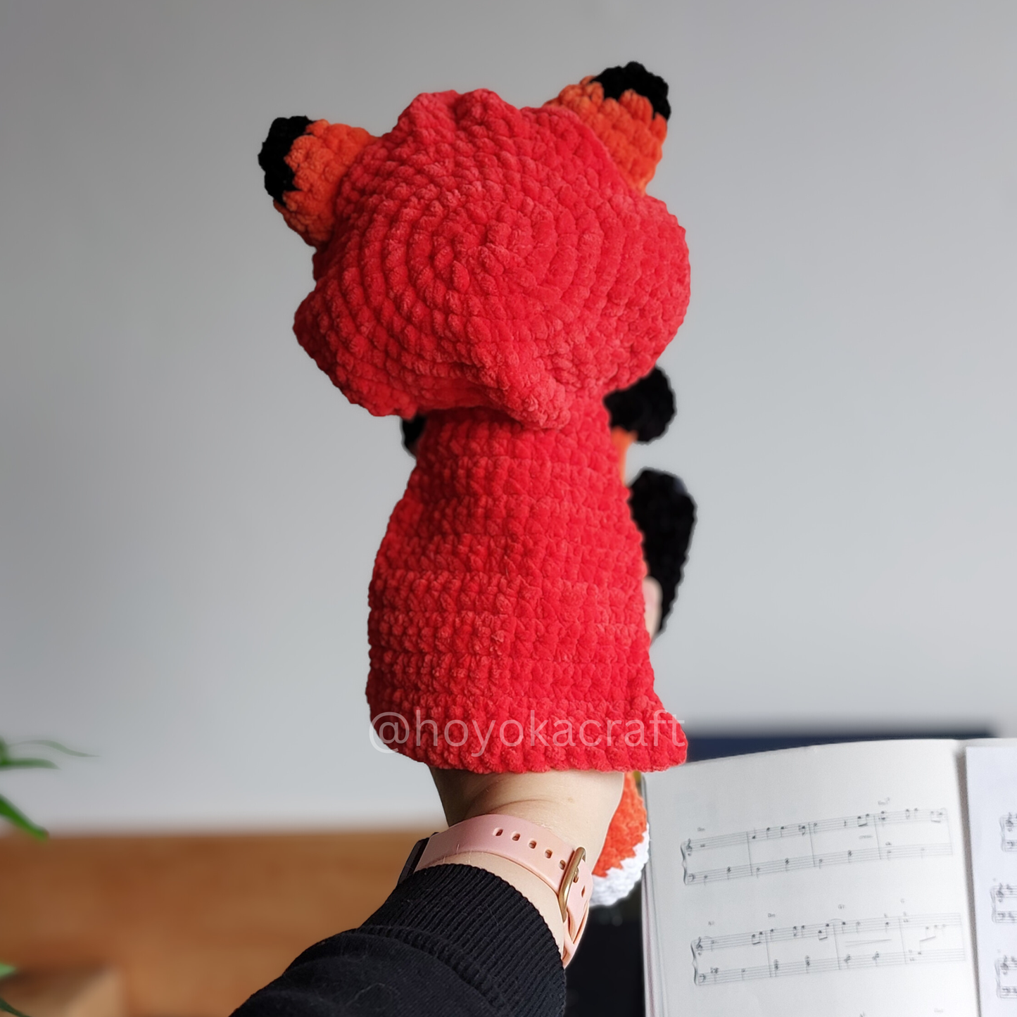 Fox Amigurumi Crochet Plush in a Removable Red Hood Cape