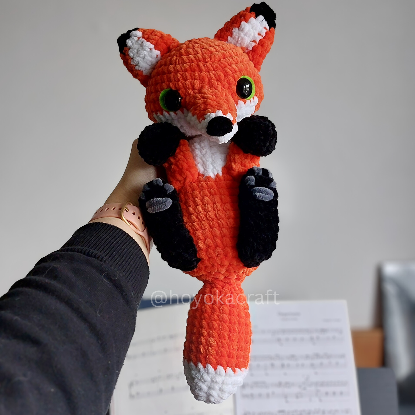Fox Amigurumi Crochet Plush in a Removable Red Hood Cape