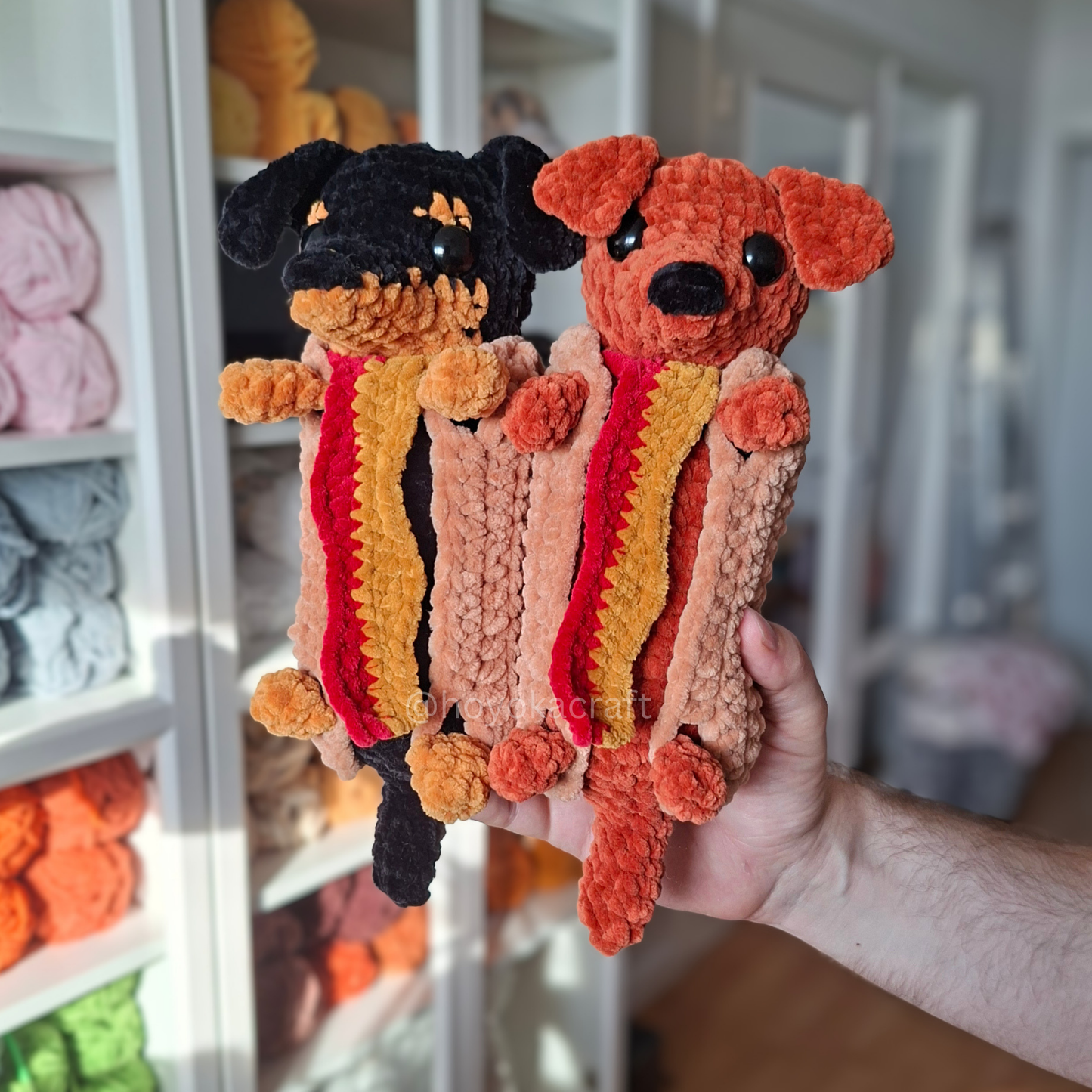 Mini Hot Dog Dachshund Crochet Plush