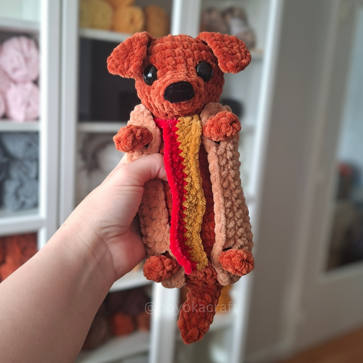 Mini Hot Dog Dachshund Crochet Plush