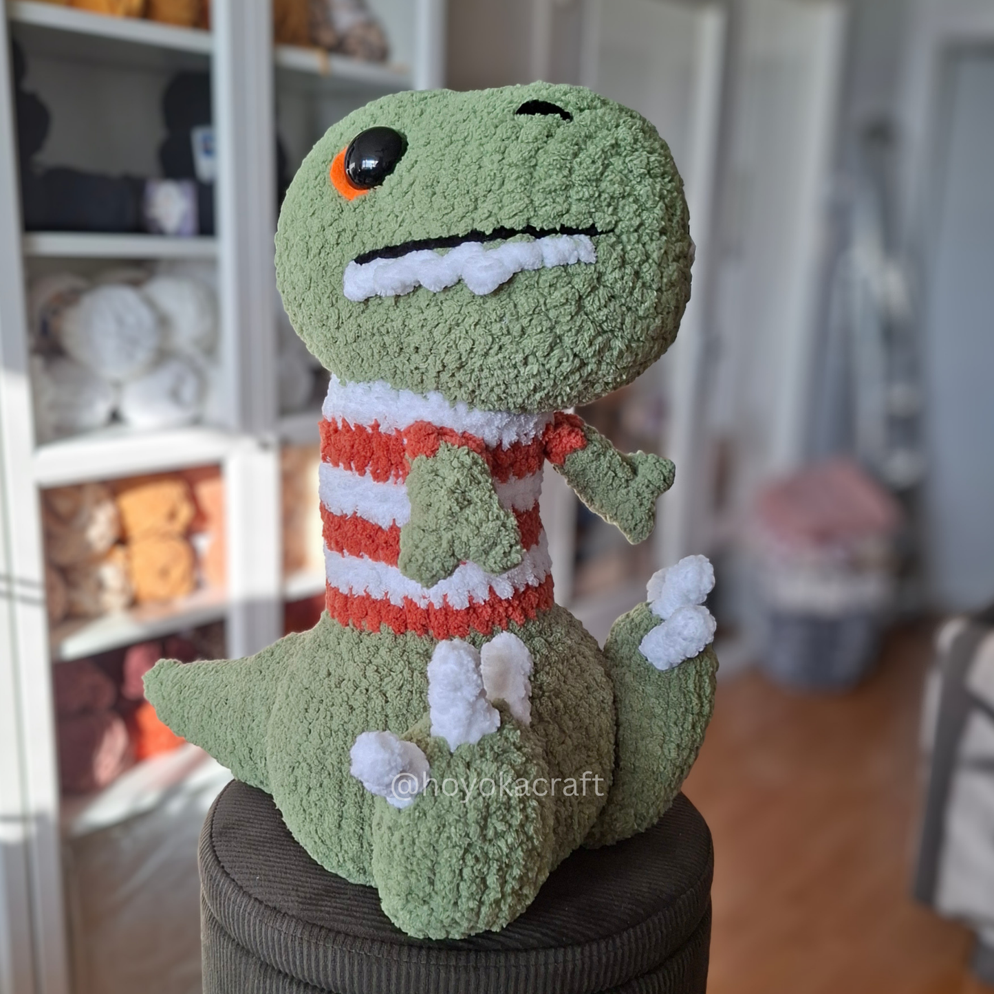 T-Rex Dino in a T-shirt Crochet Plush