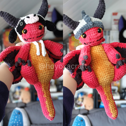 Dragon With Hats crochet pattern