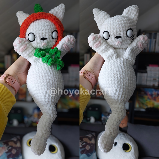 Ghost Kitty with a Pumpkin hat crochet pattern