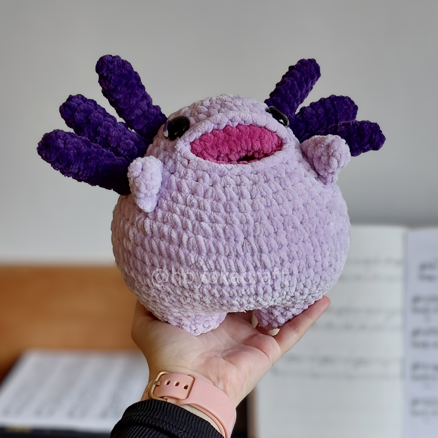 Chubby Axolotl crochet plushie