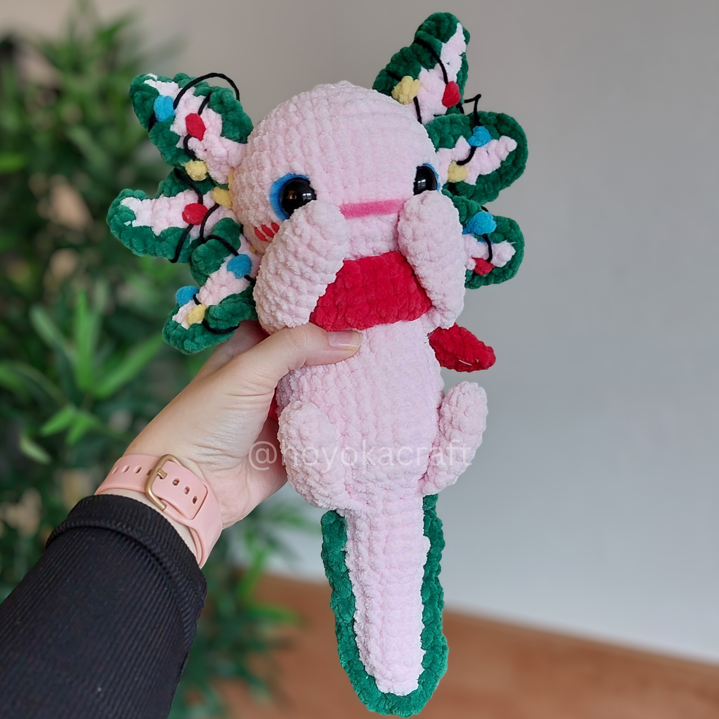 Christmas Axolotl crochet plushie