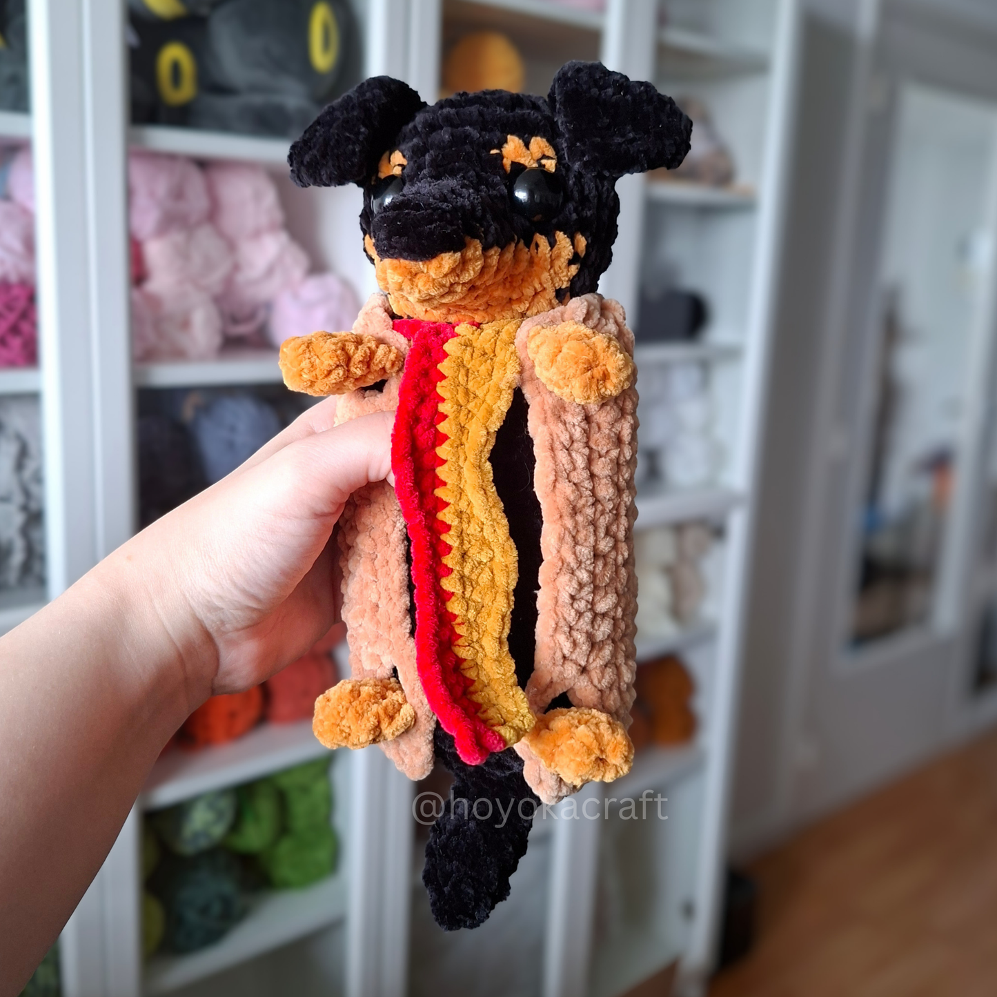 Mini Hot Dog Dachshund Crochet Plush