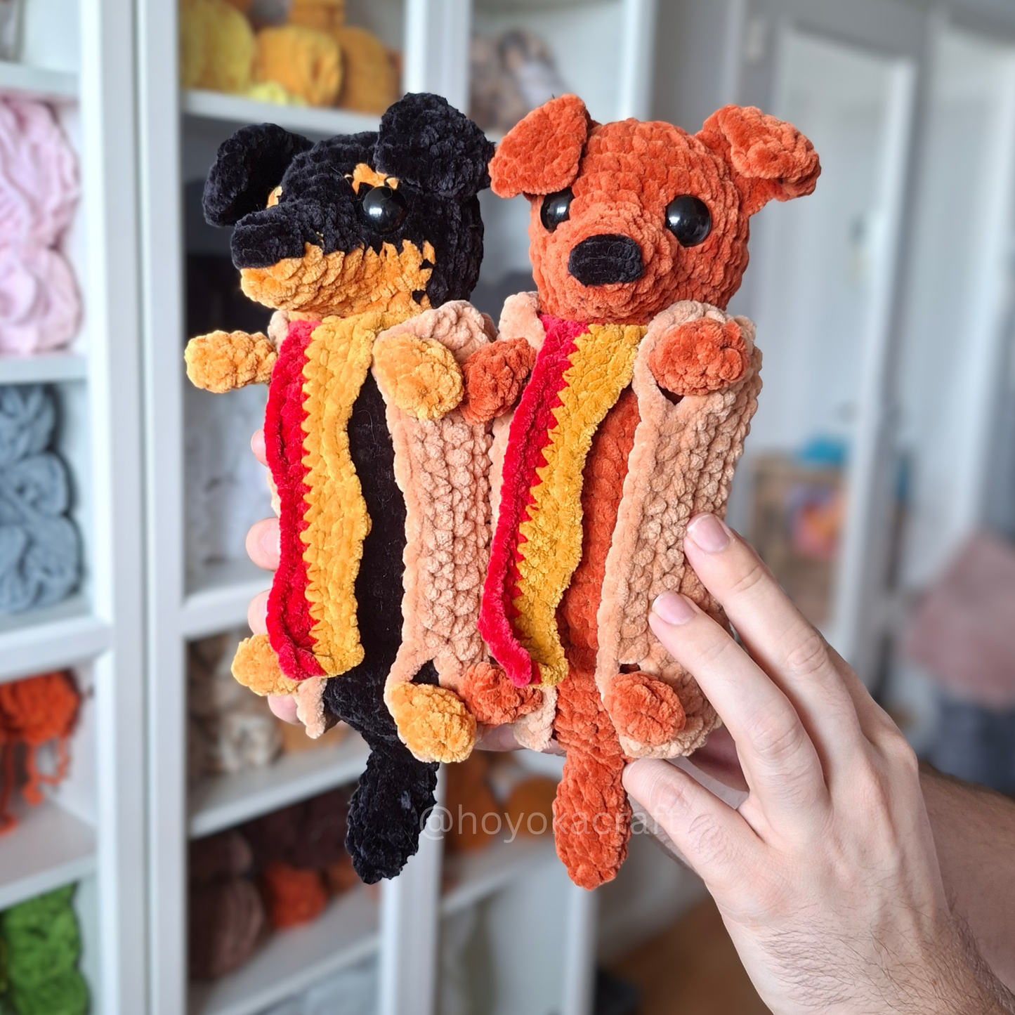 Mini Hot Dog Dachshund Crochet Plush