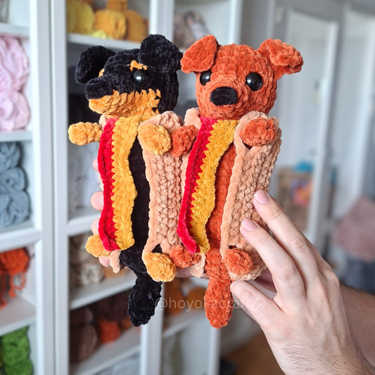Mini Hot Dog Dachshund Crochet Plush