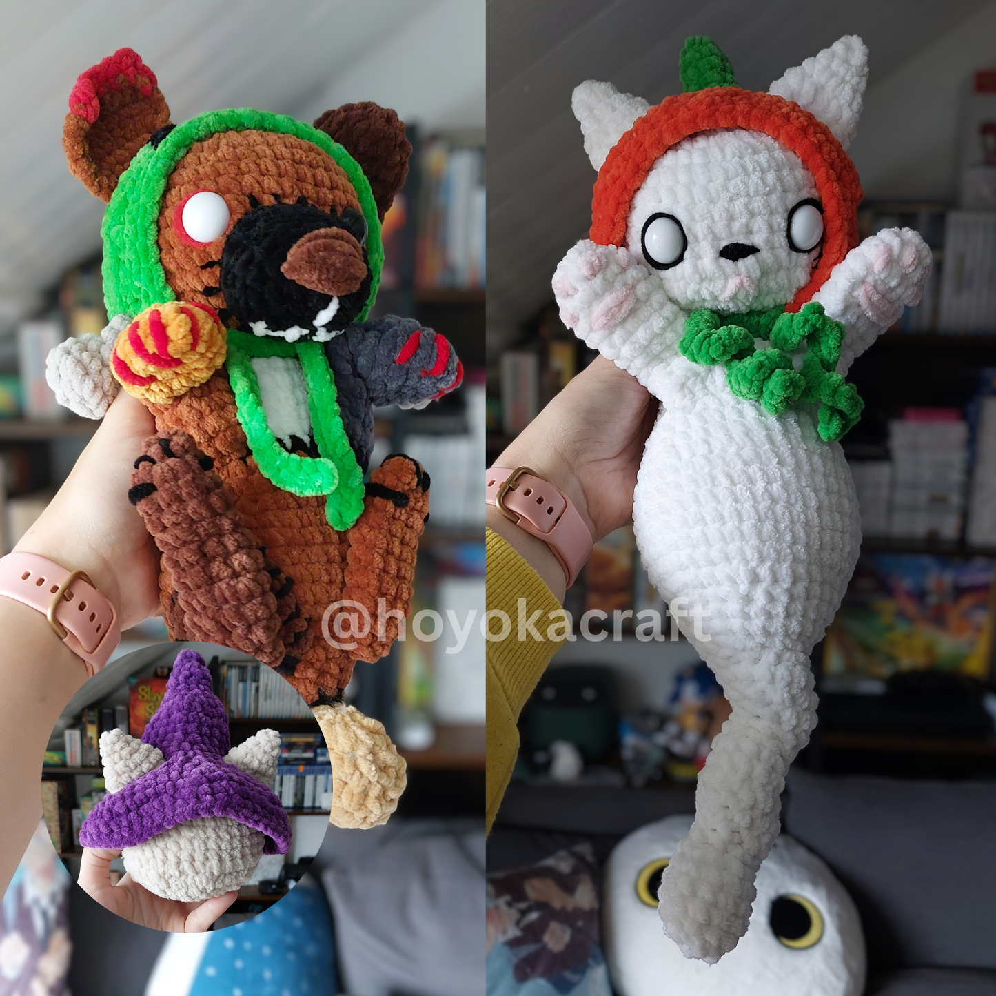 Halloween crochet pattern bundle - Frankenstein dog and Ghost kitty
