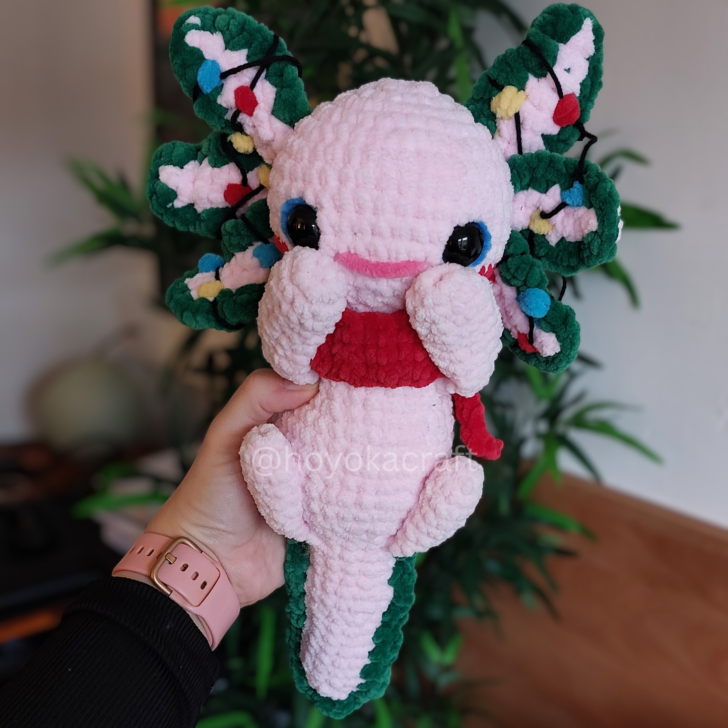 Christmas Axolotl crochet plushie