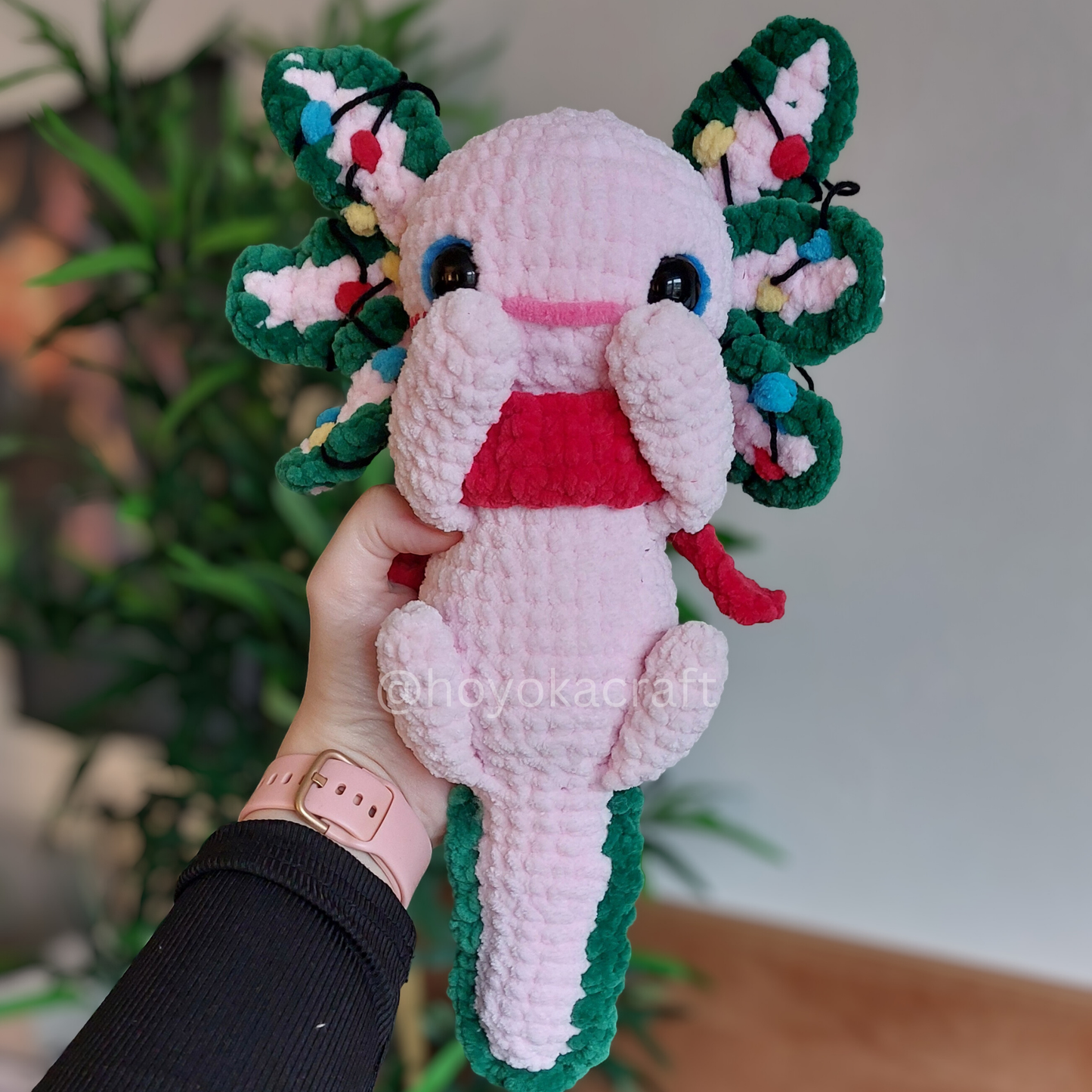 Christmas Axolotl crochet plushie