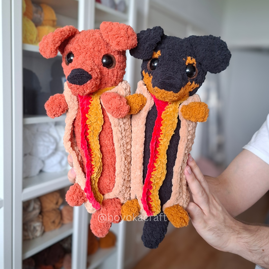 Hot Dog Dachshund Crochet Plush