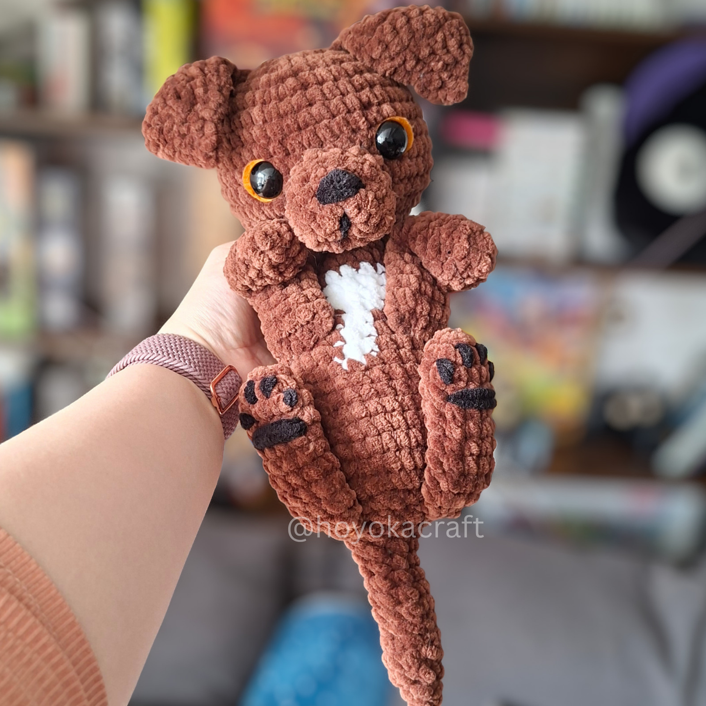 Puppy Crochet Plush in a Removable Frog Hat