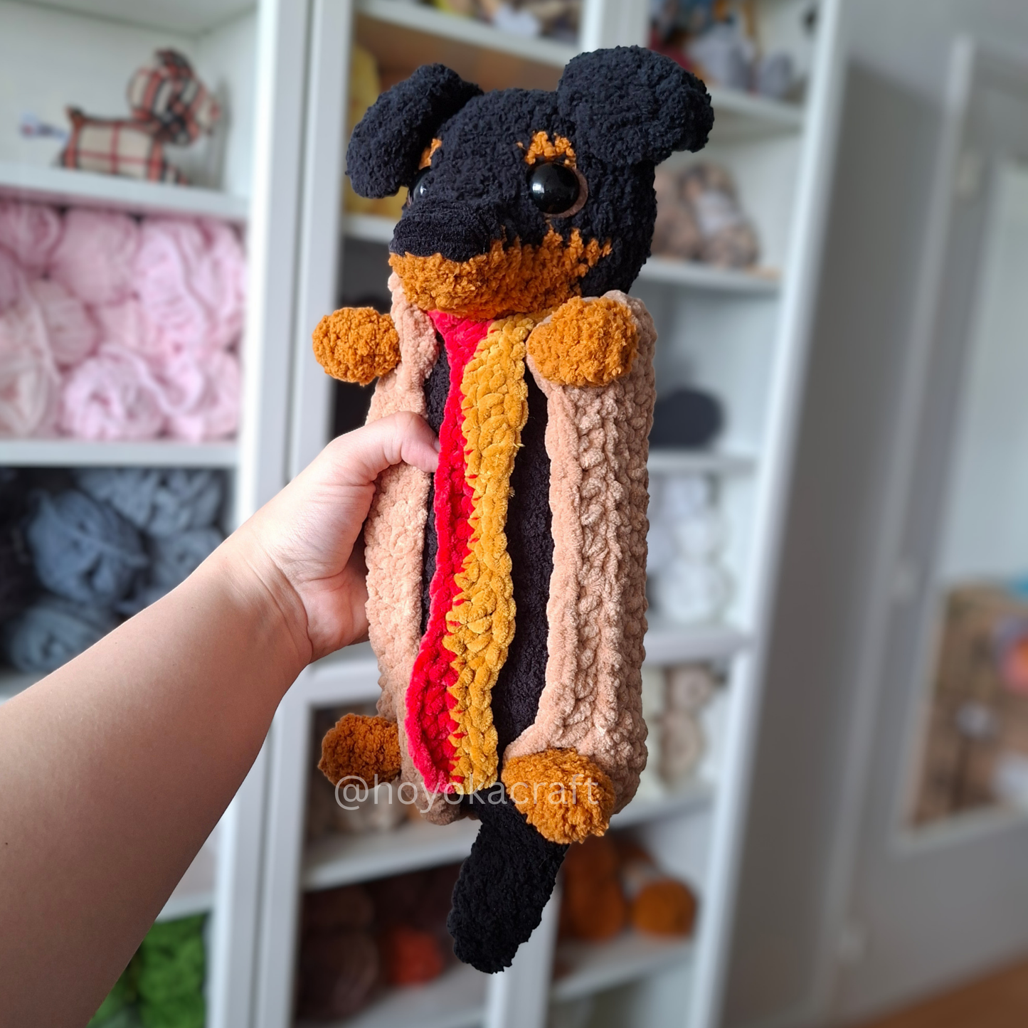 Hot Dog Dachshund Crochet Plush