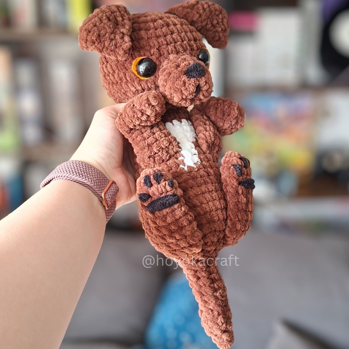 Puppy Crochet Plush in a Removable Frog Hat
