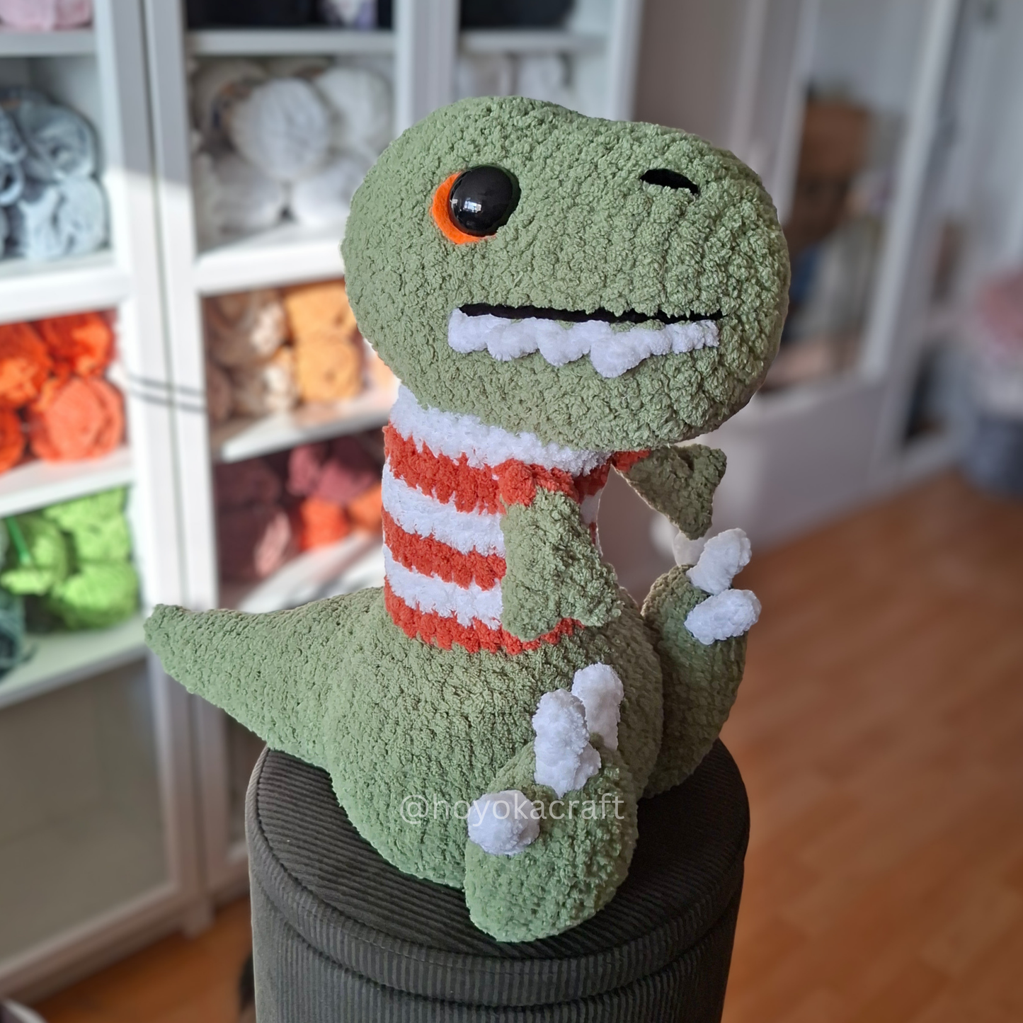 T-Rex Dino in a T-shirt Crochet Plush