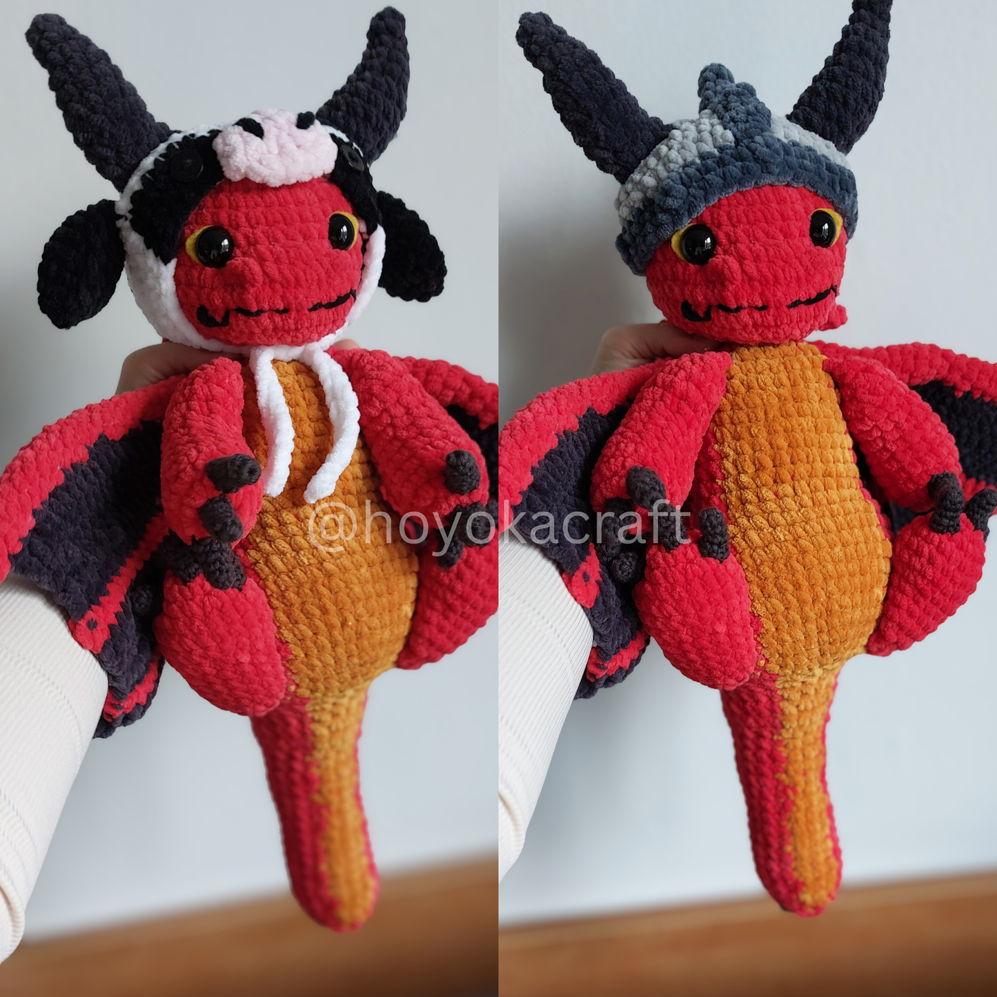 Dragon With Hats crochet pattern