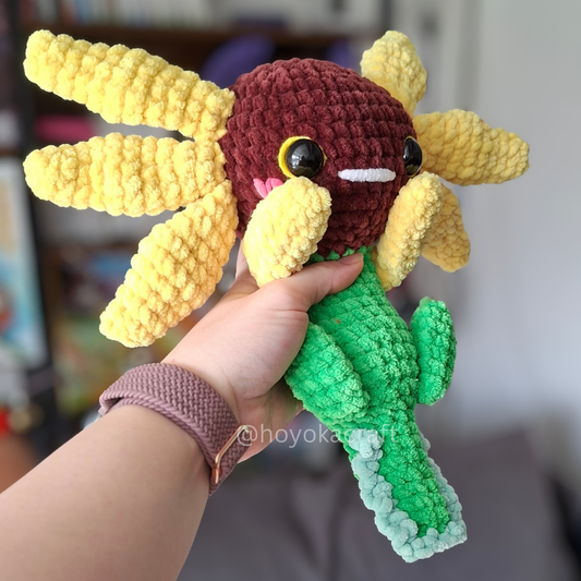 Sunflower Axolotl Crochet Plush