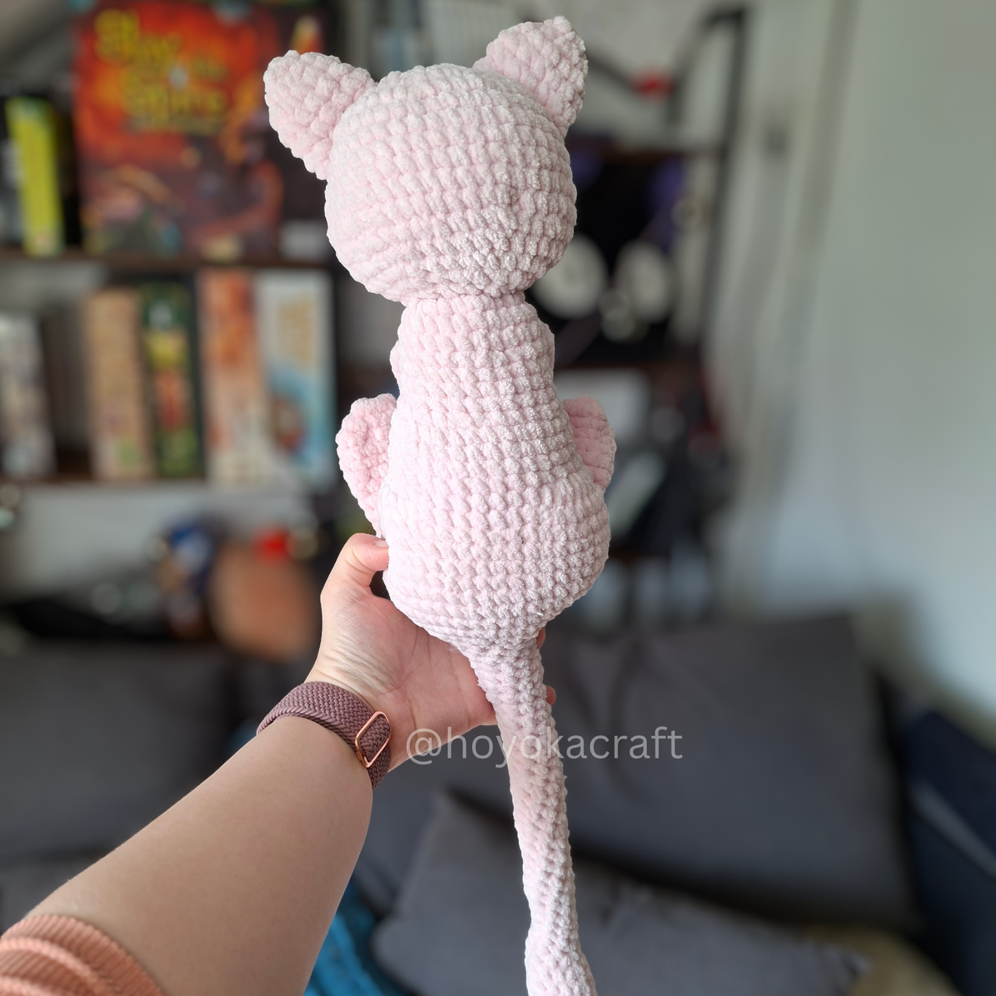 Mew Pokemon Crochet Plush in a Removable Alien Hat