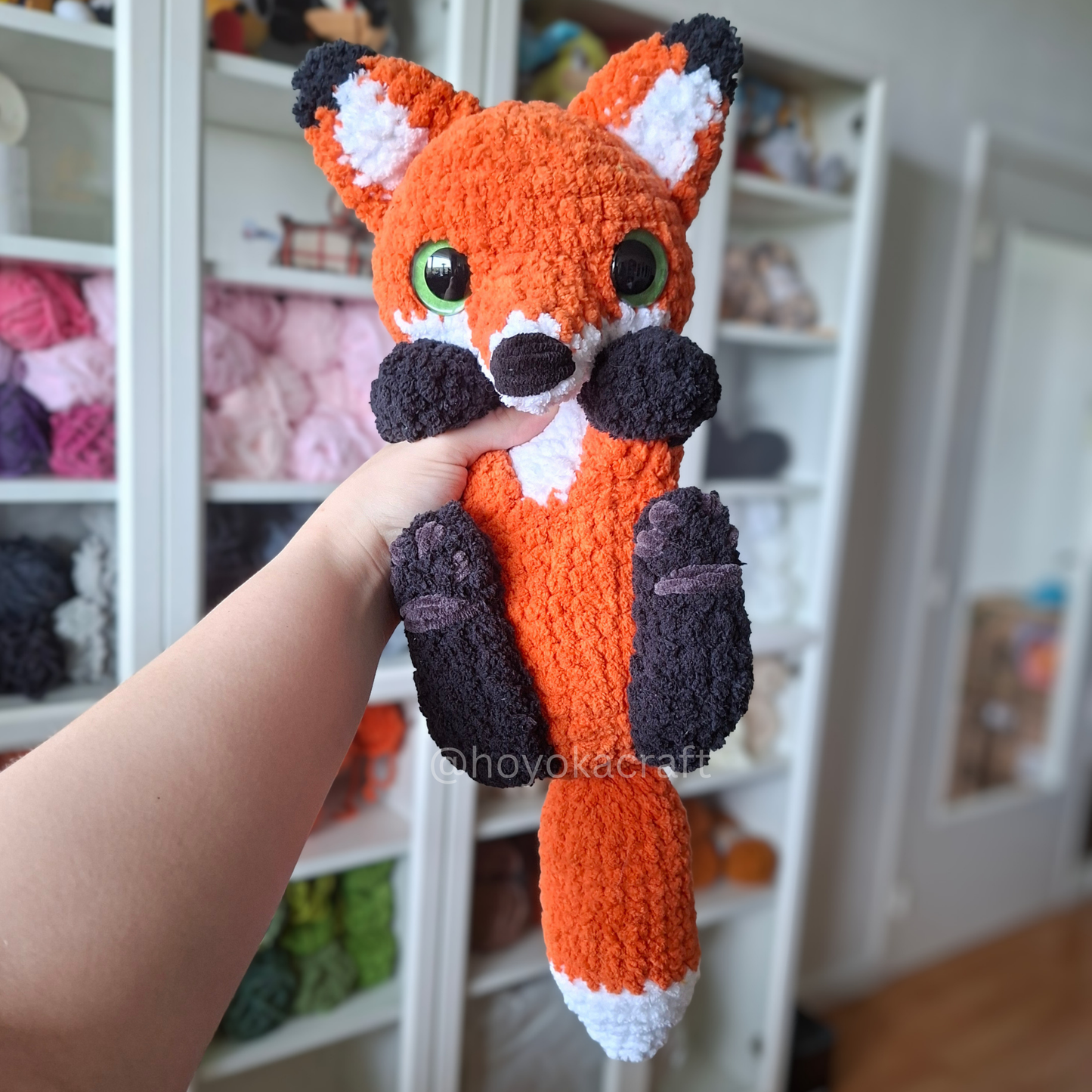 Mushroom Fox Crochet Plush in a Removable Hat