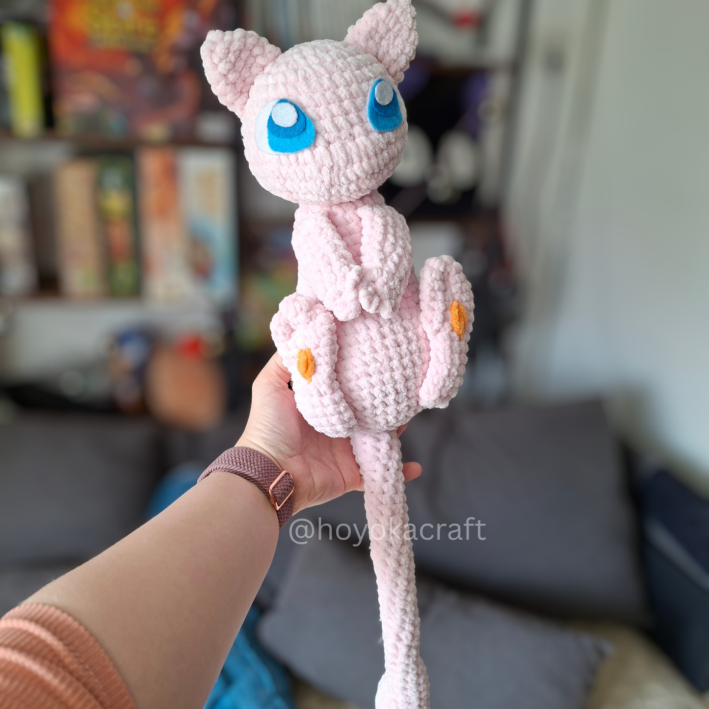 Mew Pokemon Crochet Plush in a Removable Alien Hat