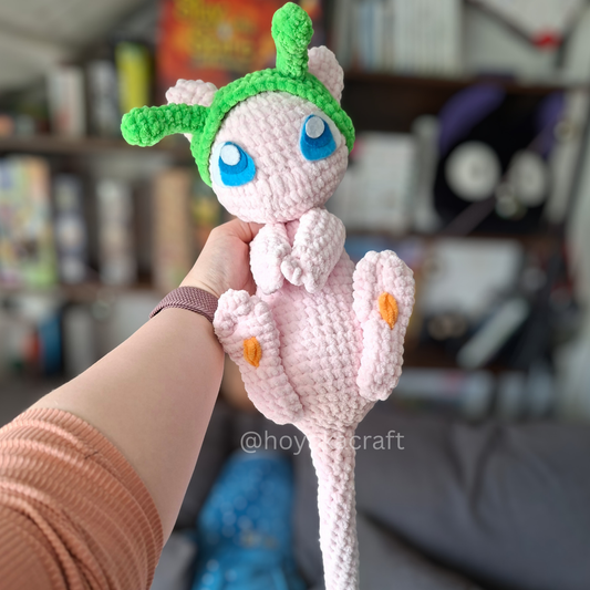 Mew Pokemon Crochet Plush in a Removable Alien Hat
