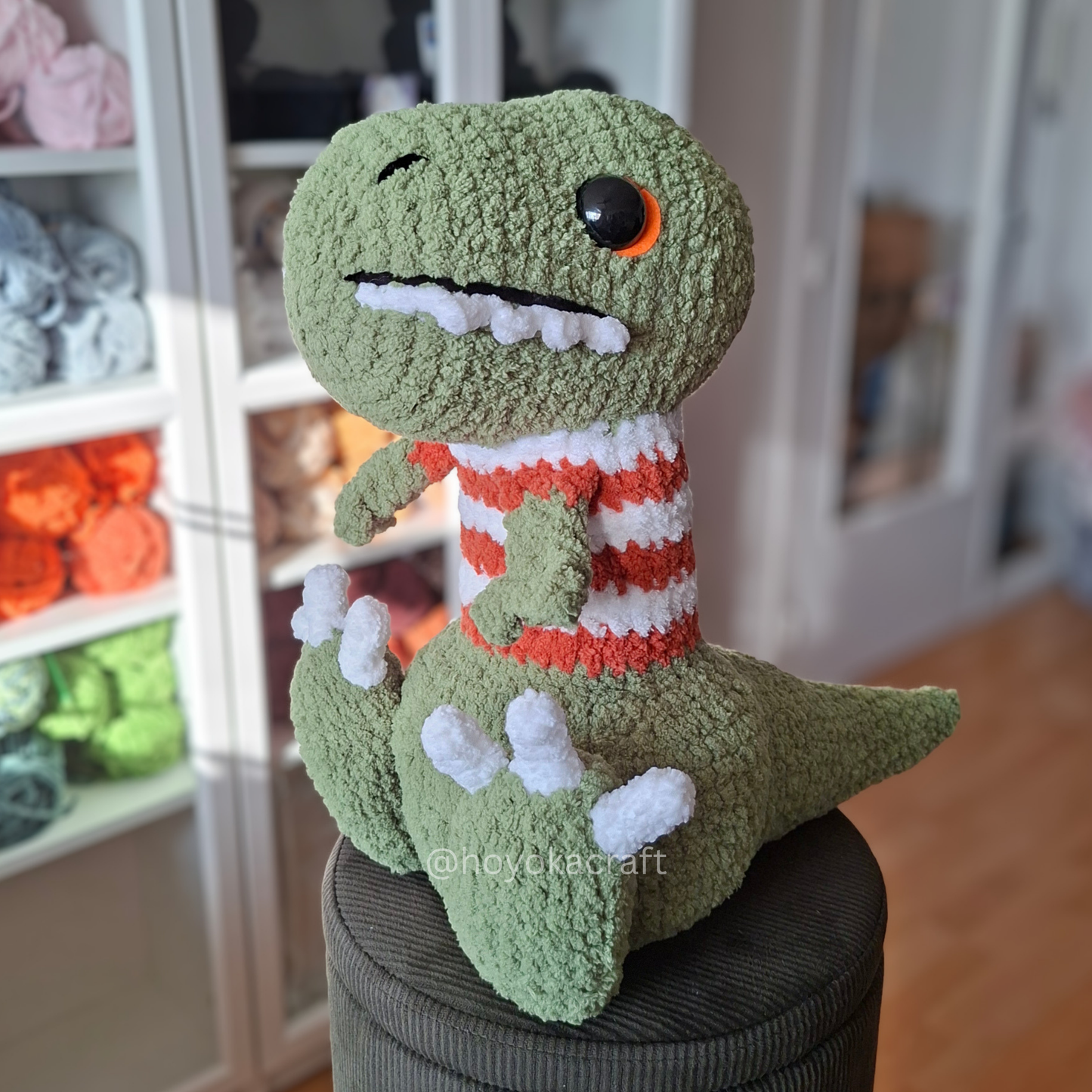 T-Rex Dino in a T-shirt Crochet Plush
