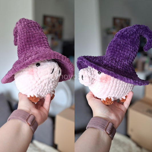 Crochet Witch Hat Piggie Amigurumi Plush