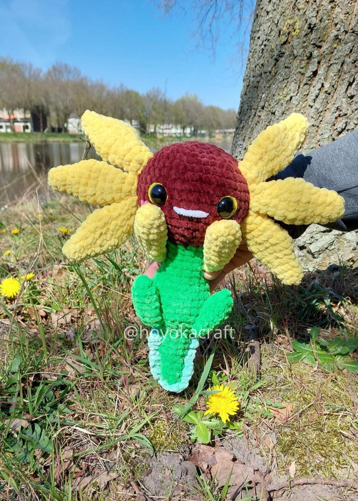 Sunflower Axolotl crochet pattern
