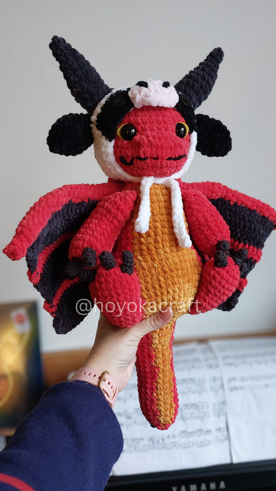 Dragon With Hats crochet pattern