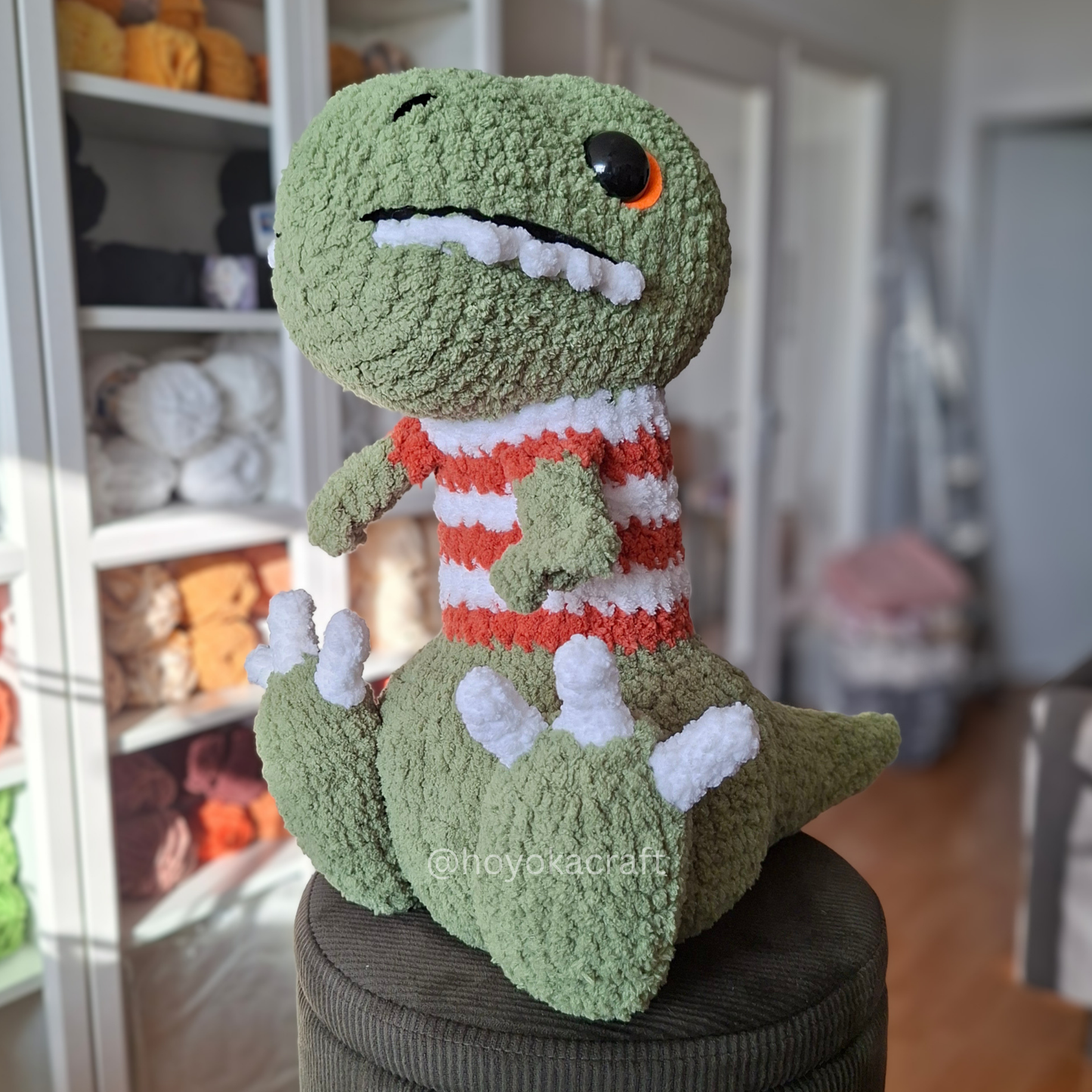 T-Rex Dino in a T-shirt Crochet Plush