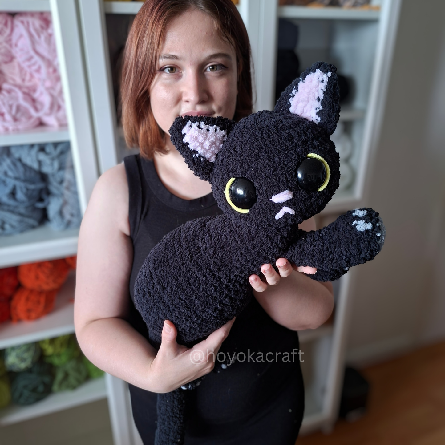 Big Black Kitty Crochet Plush
