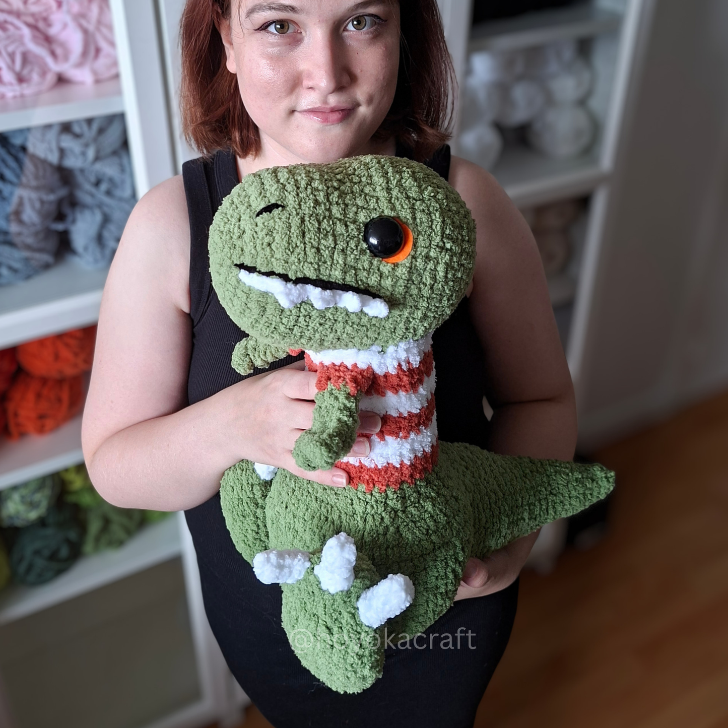 T-Rex Dino in a T-shirt Crochet Plush