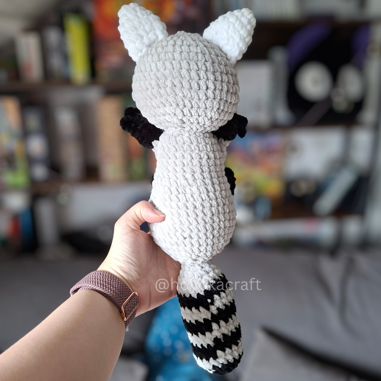 Raccoon Crochet Plush in Removable Tanuki and Panda Hat