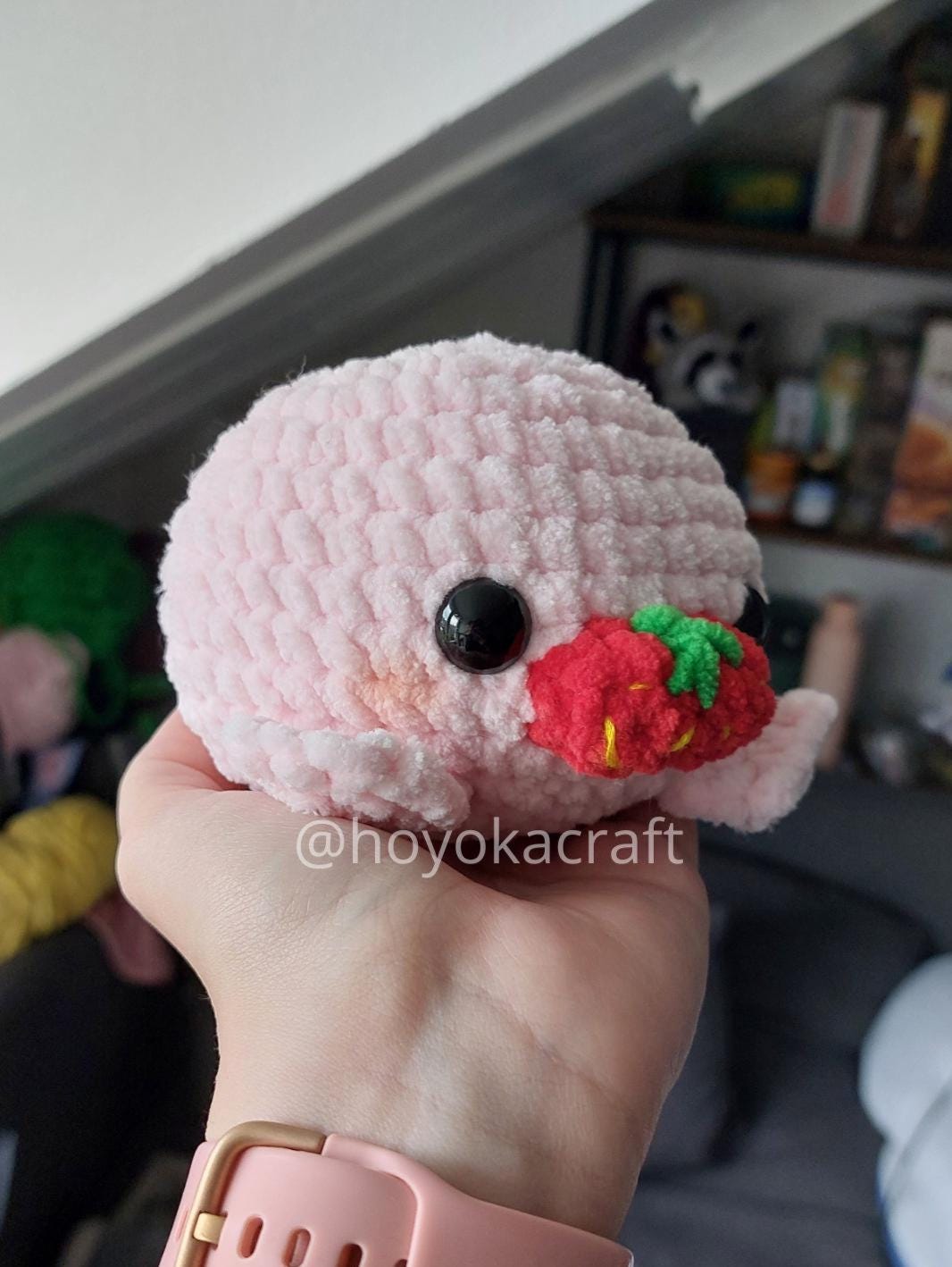 Strawberry Mochi Seal crochet pattern