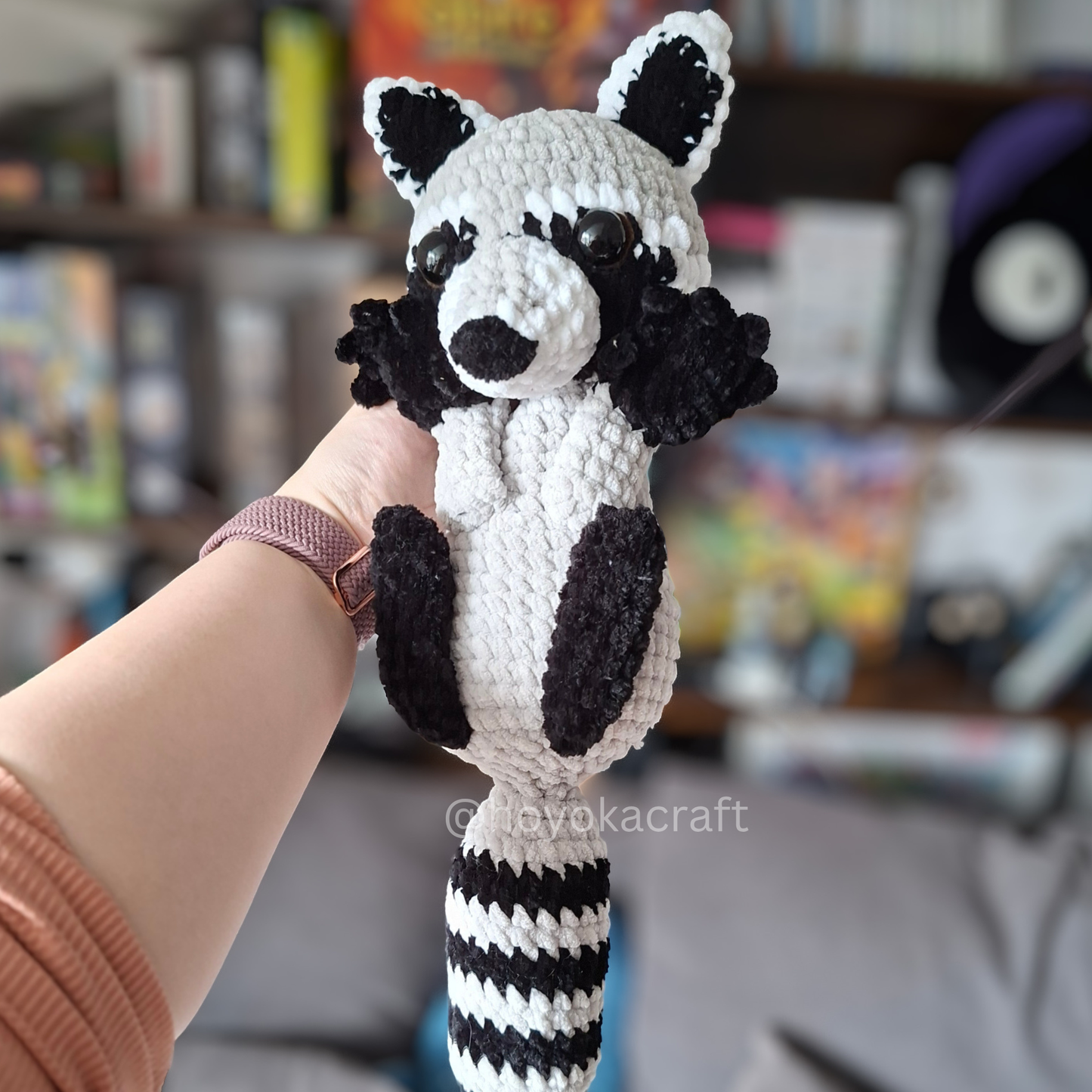 Raccoon Crochet Plush in Removable Tanuki and Panda Hat