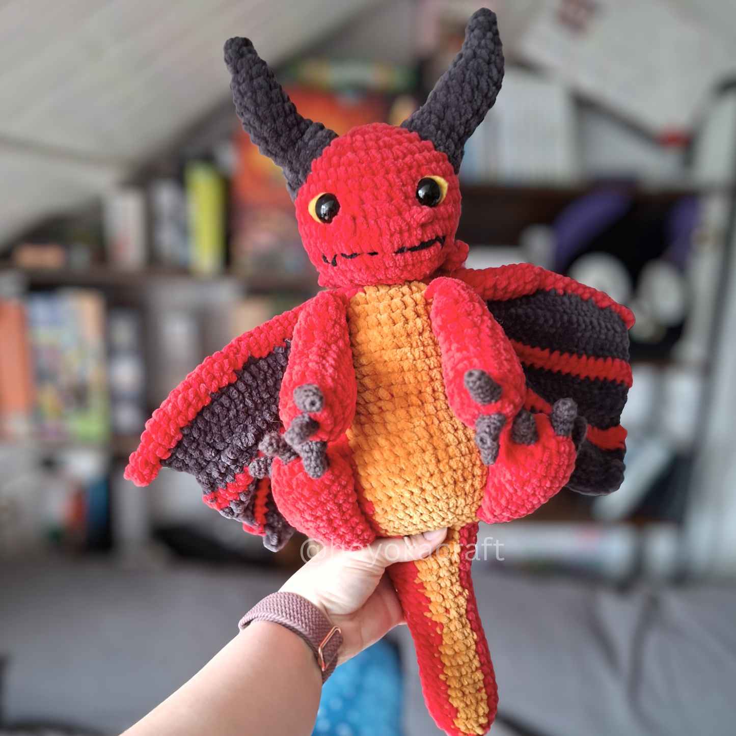 Dragon Crochet Plush in a Removable Viking Helmet