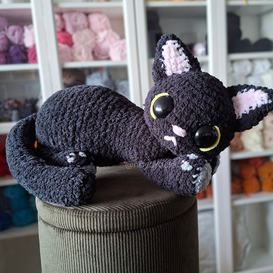 Big Black Kitty Crochet Plush