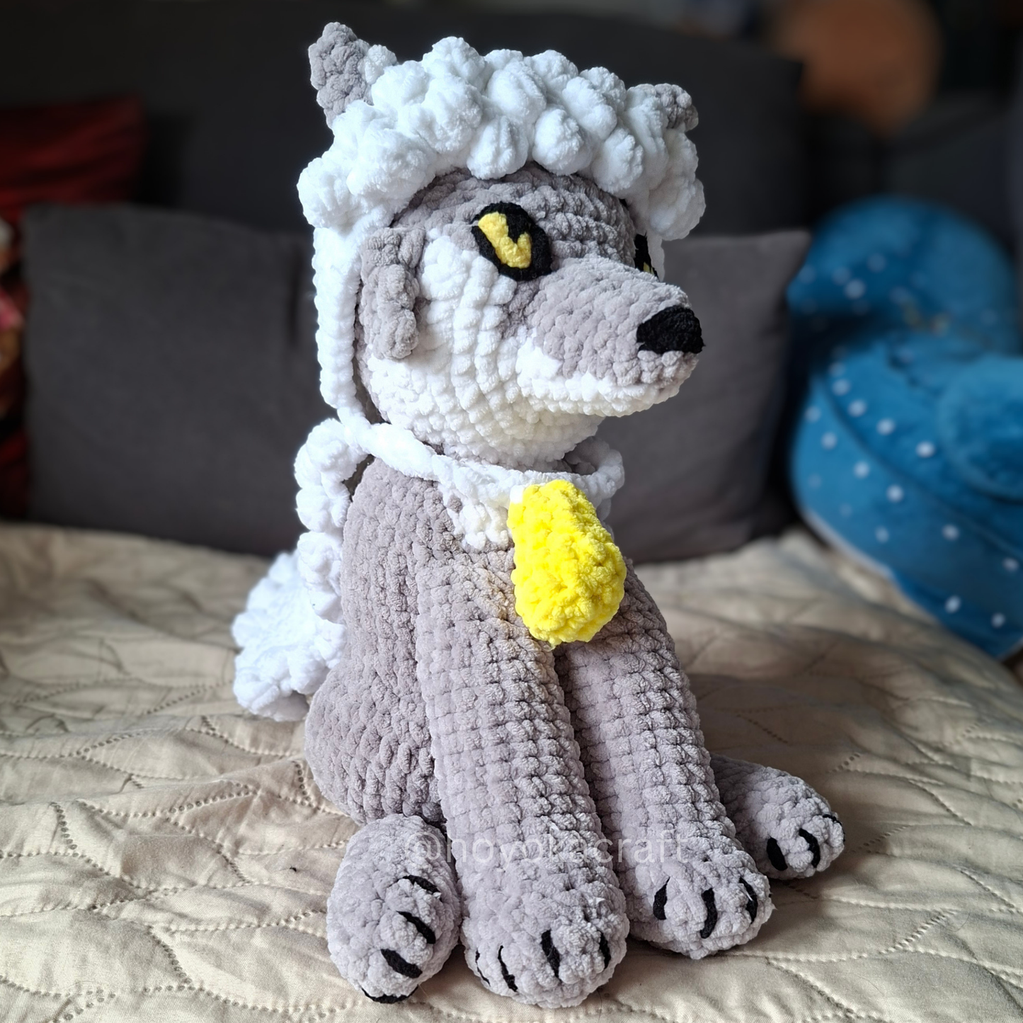 Wolf Crochet Plush in Removable Red Hood Cape and Sheep Cape