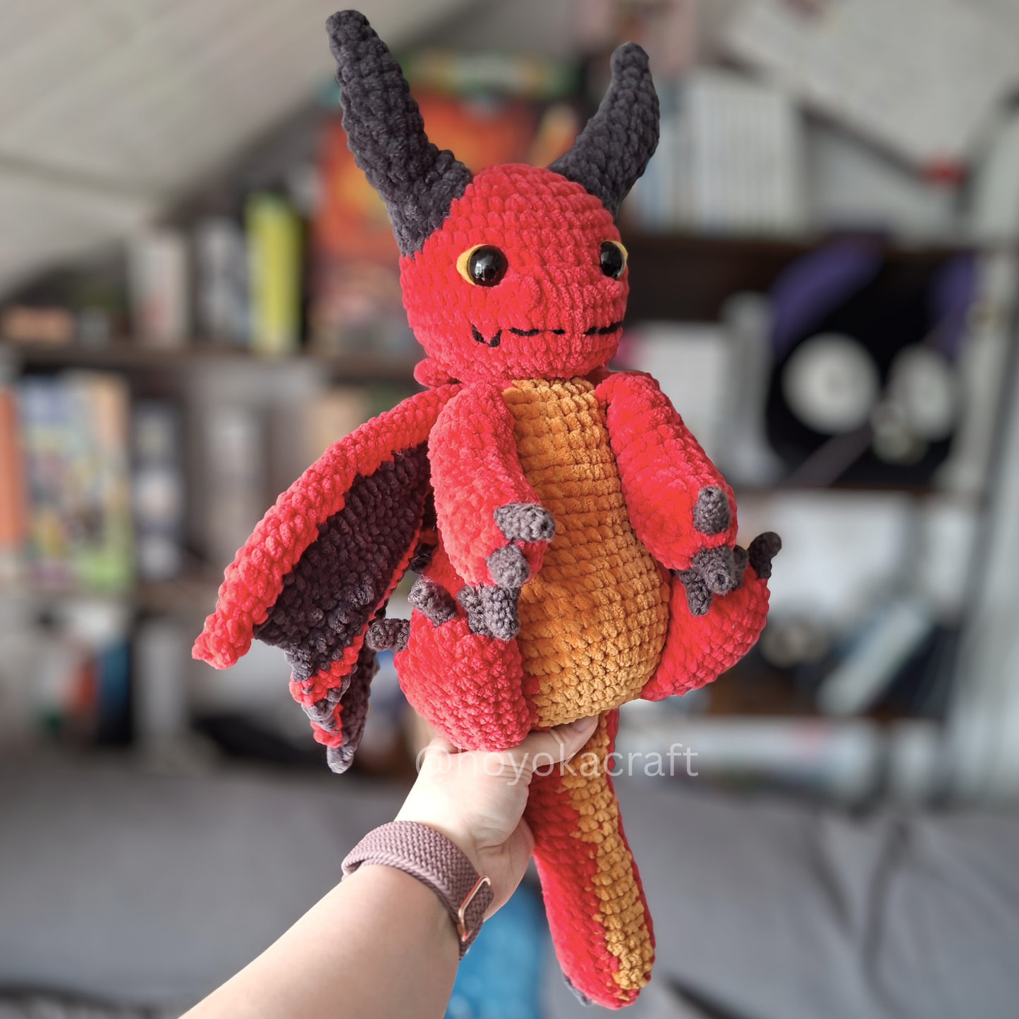 Dragon Crochet Plush in a Removable Viking Helmet