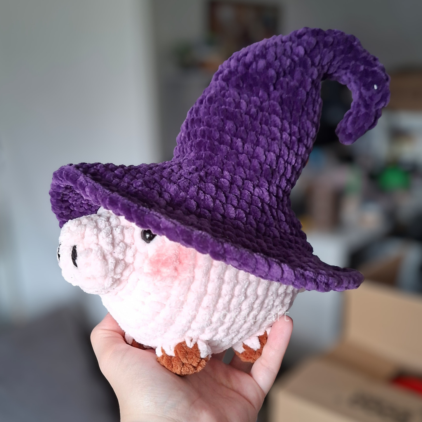 Crochet Witch Hat Piggie Amigurumi Plush