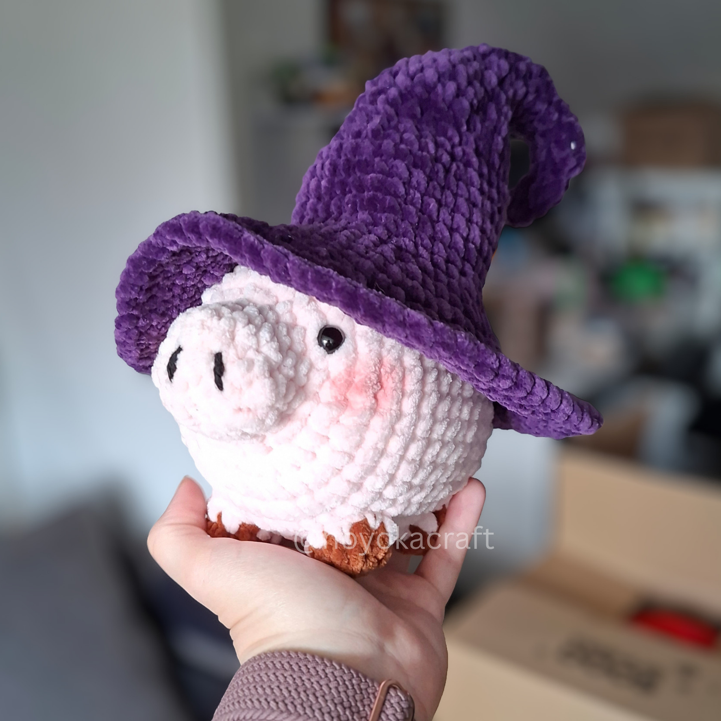 Crochet Witch Hat Piggie Amigurumi Plush