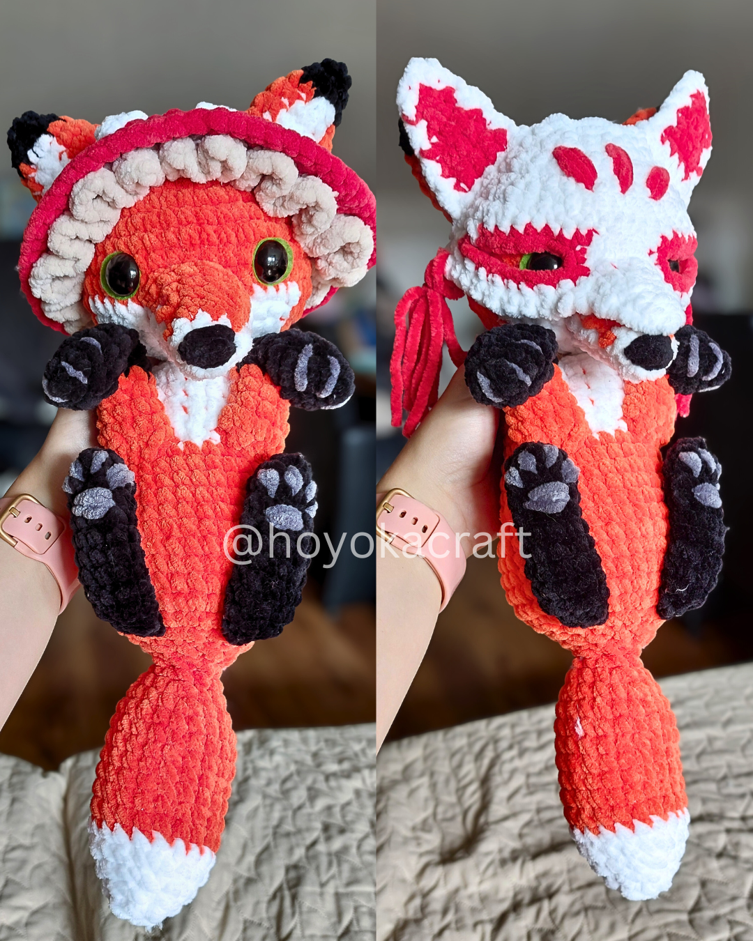 Fox With Hats crochet pattern